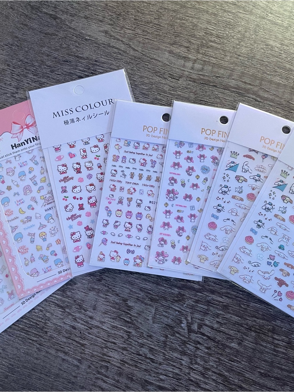 Sanrio Hello Kitty Nail Art Decal Stickers My Melody Cinnamoroll Kuromi Journal